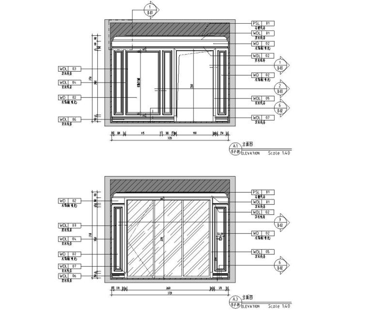 欧式四室两厅140㎡住宅装修施工图设计