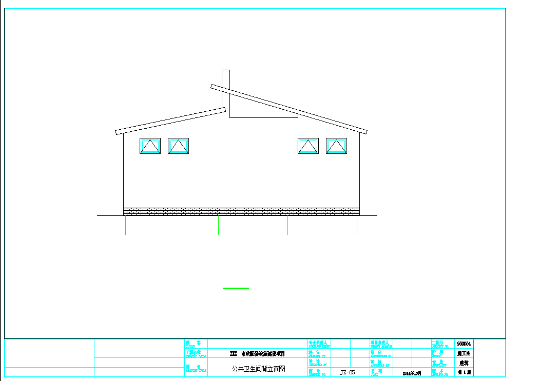 [成都]单层砖混结构公厕建筑施工图