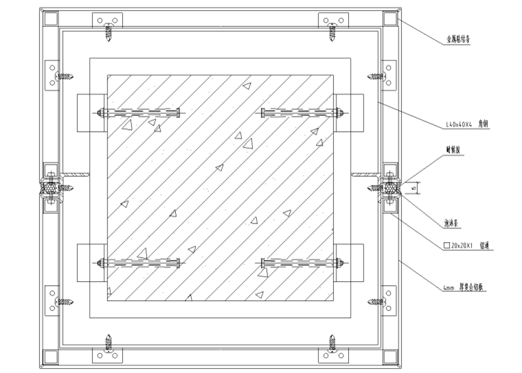 80个铝板幕墙节点详图