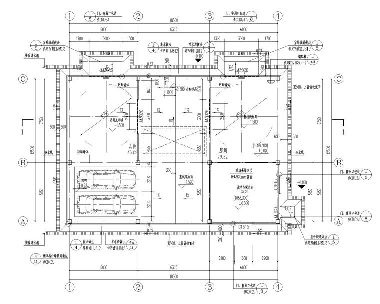 立交停车场及配套设施建筑施工图