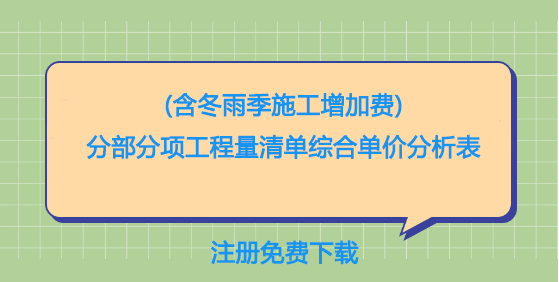 (含冬雨季施工增加费)分部分项工程量清单综合单价分析表