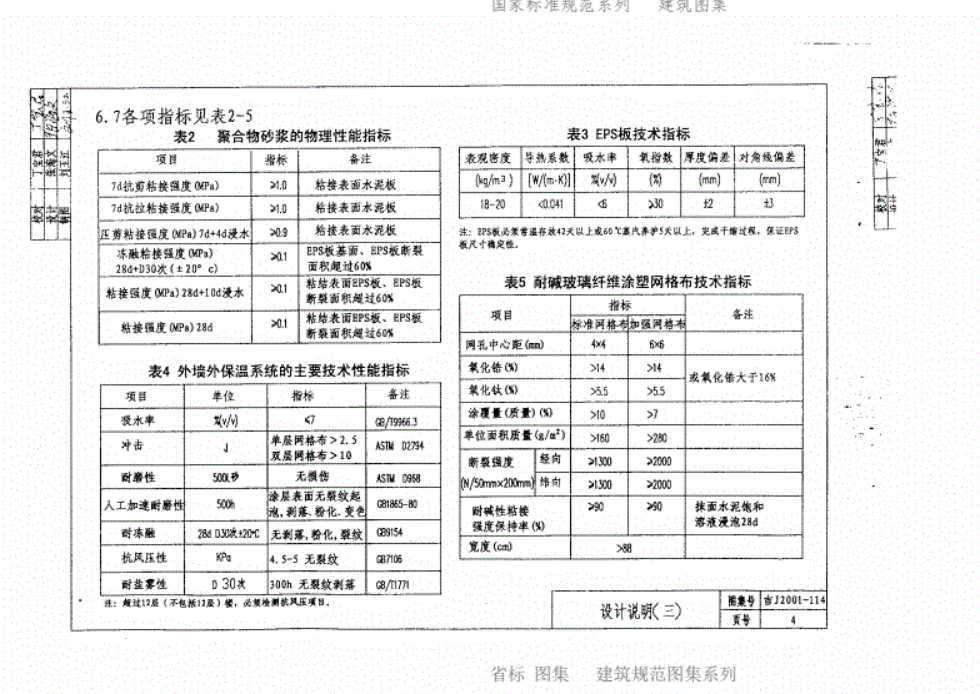 吉J2001-114 聚苯乙烯(EPS)板墙体外保温建筑构造