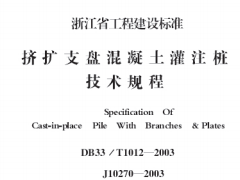 DB33T 1012-2003 挤扩支盘混凝土灌注桩技术规程