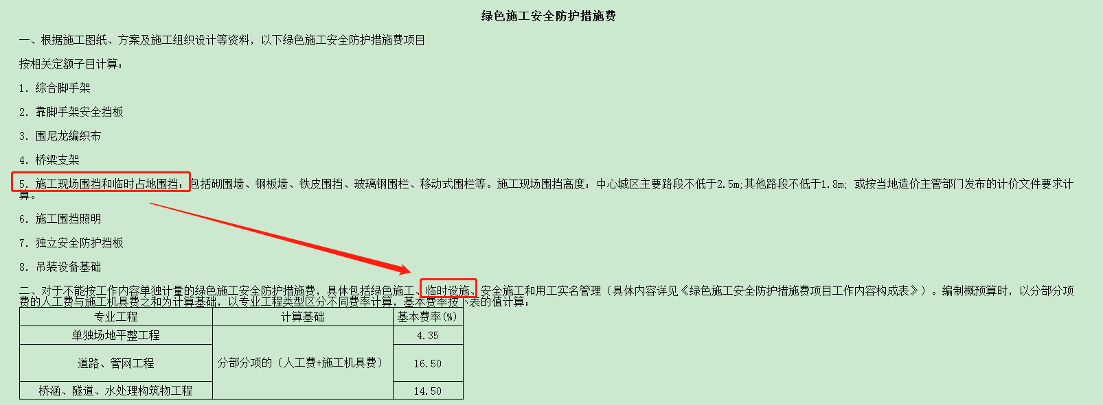 围挡项目计价