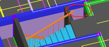 启程别墅二楼CT2楼梯的高端平台板，如图，连着楼梯CT2的高端平台板已经绘制，但是画圈的地方是否应该用楼层板来绘制？这样的话，画圈的地方就要用LB4来绘制吗？