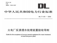 DL/T951-2005火电厂反渗透水处理装置验收导则