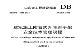 DB37T5235-2022建筑施工附著式升降腳手架安全技術(shù)管理規(guī)程