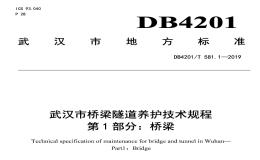 DB4201T581.1-2019武漢市橋梁隧道養(yǎng)護技術規(guī)程第1部分：橋梁