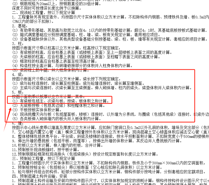 老師，那這個到底是梁算梁的工程量還是就算板的工程量了,，算板的工程量,，把主梁和次梁的工程量都加進去了,，是需要分開算，還是只算板的啊