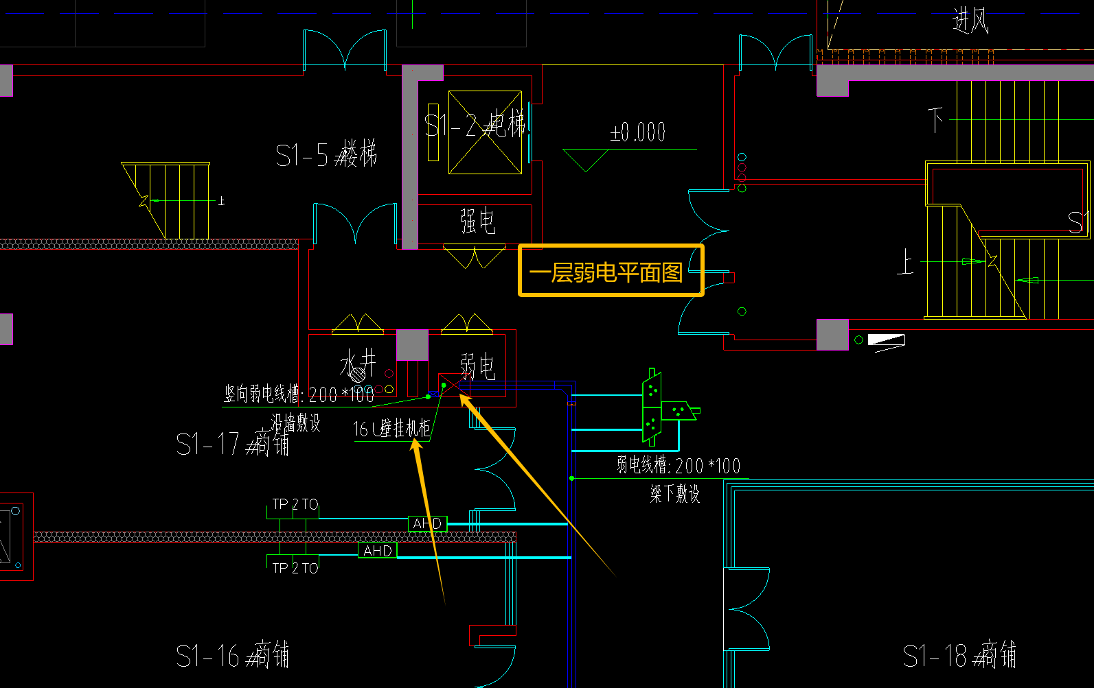 光纖入戶系統(tǒng)中，請問這個72芯一級分光箱就是在弱電井的這個16U壁掛機(jī)柜里面嗎？