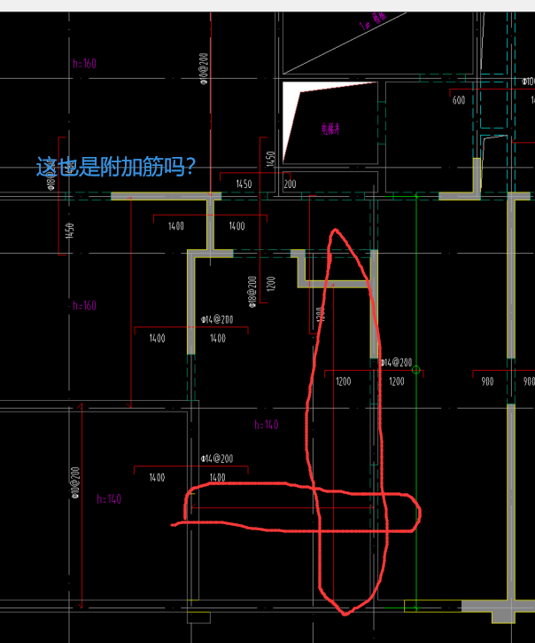 設(shè)計(jì)說明中說,，圖中鋼筋均為附加鋼筋,，那圖中表明的底筋也是附加的嗎？,？全部上下板均為c10-200是底筋和面筋都是c10-200的意思嗎,？