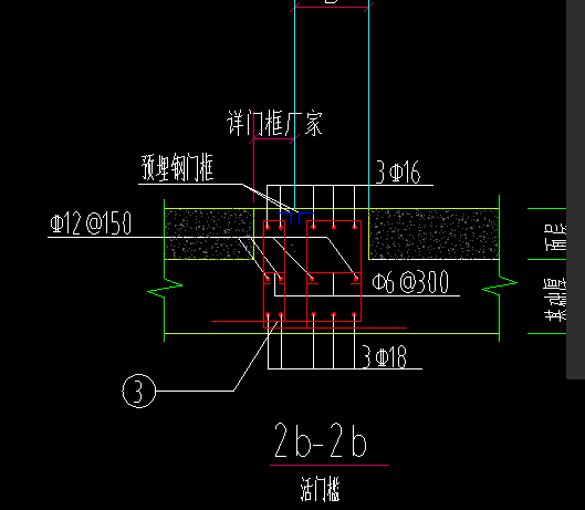 人防門框墻鋼筋怎么布置