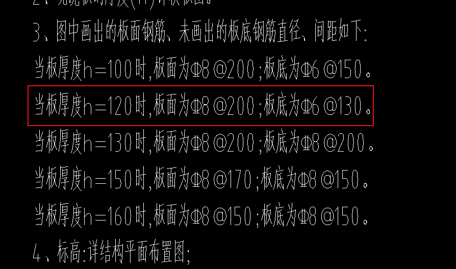 板鋼筋布置：紅框中鋼筋是布置單層還是雙層,，有單獨描述板厚鋼筋雙層雙向