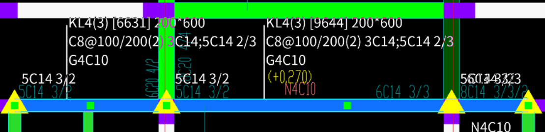 问题1：LLK7尺寸为250×600，第二跨原位标注尺寸为250×650，建模中梁尺寸怎么建模；问题2：LLK7标高为＋0.07，第二跨原位标注标高为＋0.12，建模中梁标高怎么建模；问题3：KL4梁同问题2.