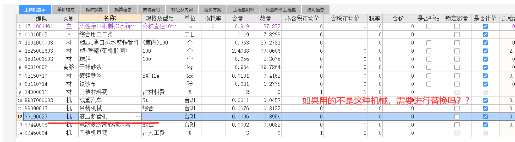 那些管道需要做通球試驗(yàn)？有沒(méi)有規(guī)范規(guī)定說(shuō)明這一點(diǎn),、,？當(dāng)定額內(nèi)的機(jī)械設(shè)備與實(shí)際不一致時(shí)，是否需要調(diào)整,？如何調(diào)整,？當(dāng)采用塑料支架時(shí)，如何套取定額,？在套取定額后,，為什么要把材料改成主材？不改可以嗎,？總價(jià)措施費(fèi)該如計(jì)量,？何