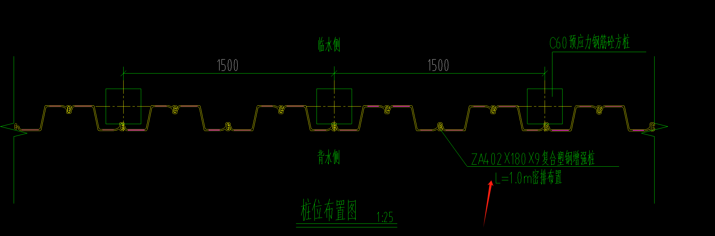 河道护岸使用复合型塑钢增强桩，这个桩的计算方法是什么，展开的米数，还是护岸的米数