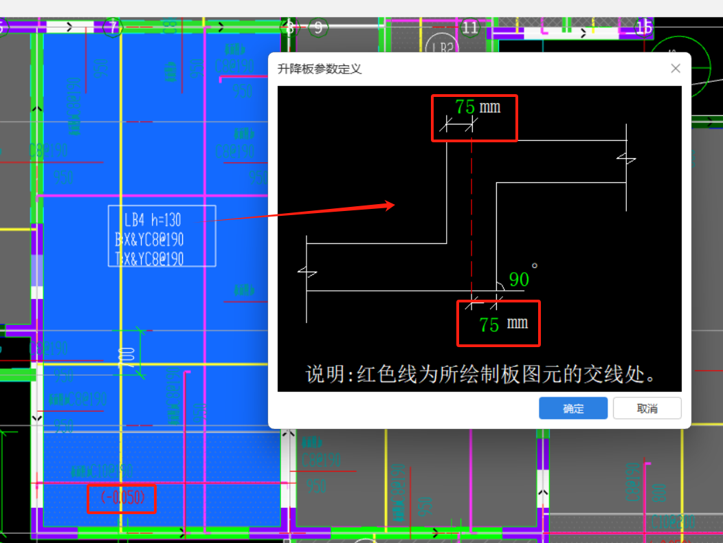 ①请问板的配筋图负筋上标注 板面附加是什么意思，模型中怎么布置？②图中高低板是否要设置升降板？右侧带暗梁处高低板是否也设置升降板？③HB表示什么，模型中如何布置？