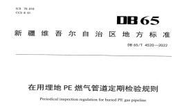 DB65T4520-2022在用埋地PE燃气管道定期检验规则