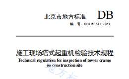 DB11 T 611-2023 施工现场塔式起重机检验技术规程