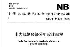 NBT 11309-2023 电力规划经济分析设计规程