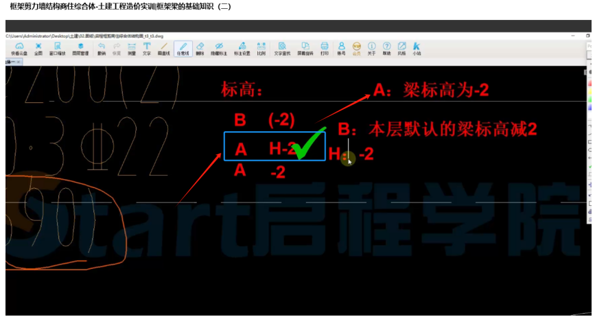 梁顶标高标注区别