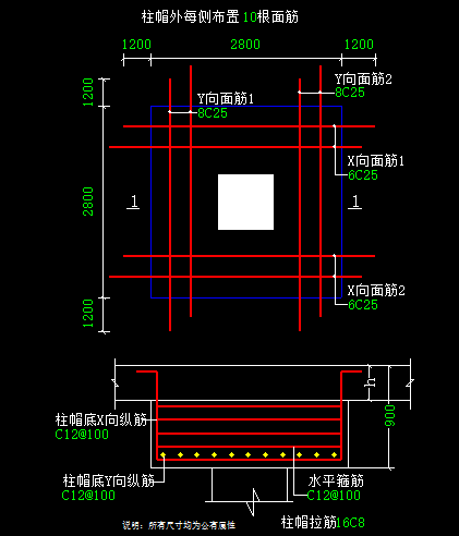 柱帽钢筋计算问题