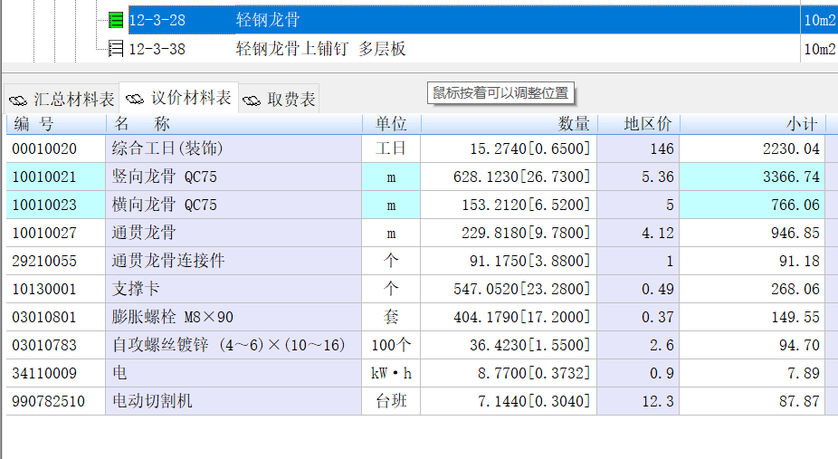 隔墻做法為100mm天地龍骨,，輕鋼龍骨+穿心龍骨,，這種需要怎么套定額？ 天地龍骨跟穿心龍骨需要單獨套定額嗎,？