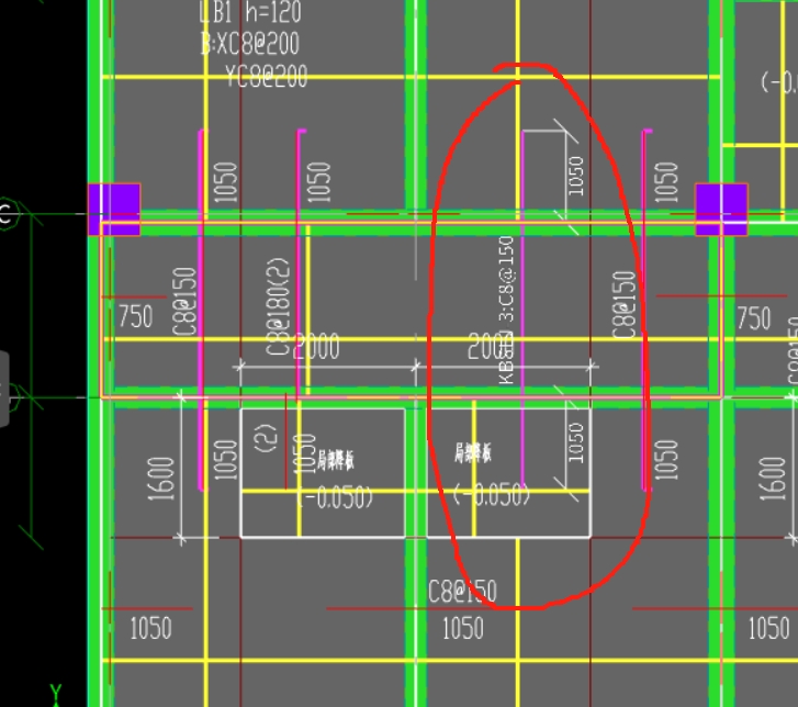 板跨板受力筋電算畫圖是什么情況,？