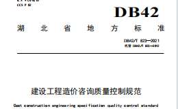 DB42T823-2021 建設工程造價咨詢質量控制規(guī)范