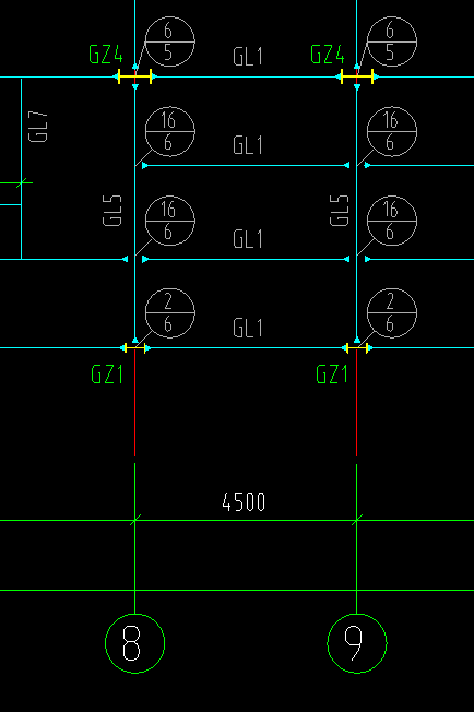 節(jié)點和梁對不上,，此處是GL5(梁高是650）,和10/6節(jié)點的梁對不上,，此處梁高是350和450