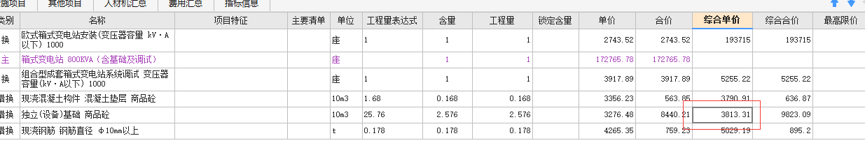 分部分项中，这个单价和综合单价不一样，请问这是怎么回事啊，单价构成中看不出来