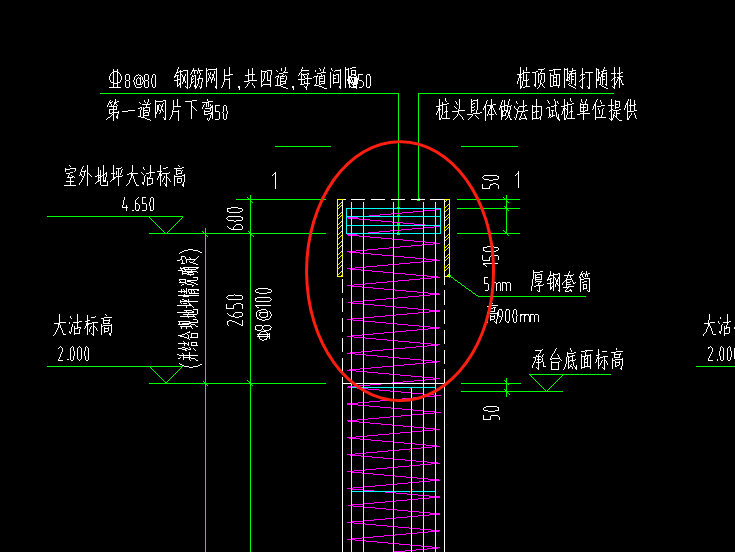 試樁的標高也是按工程樁的標高（基礎底）設置嗎？長度也應該是工程樁的長度嗎,？超出正常工程樁的那部分怎么計入,？