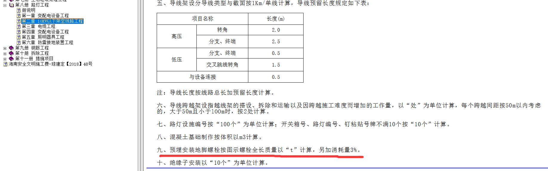 老师市政路灯基础里面进出线预埋管这段长度需要计算工程量吗？