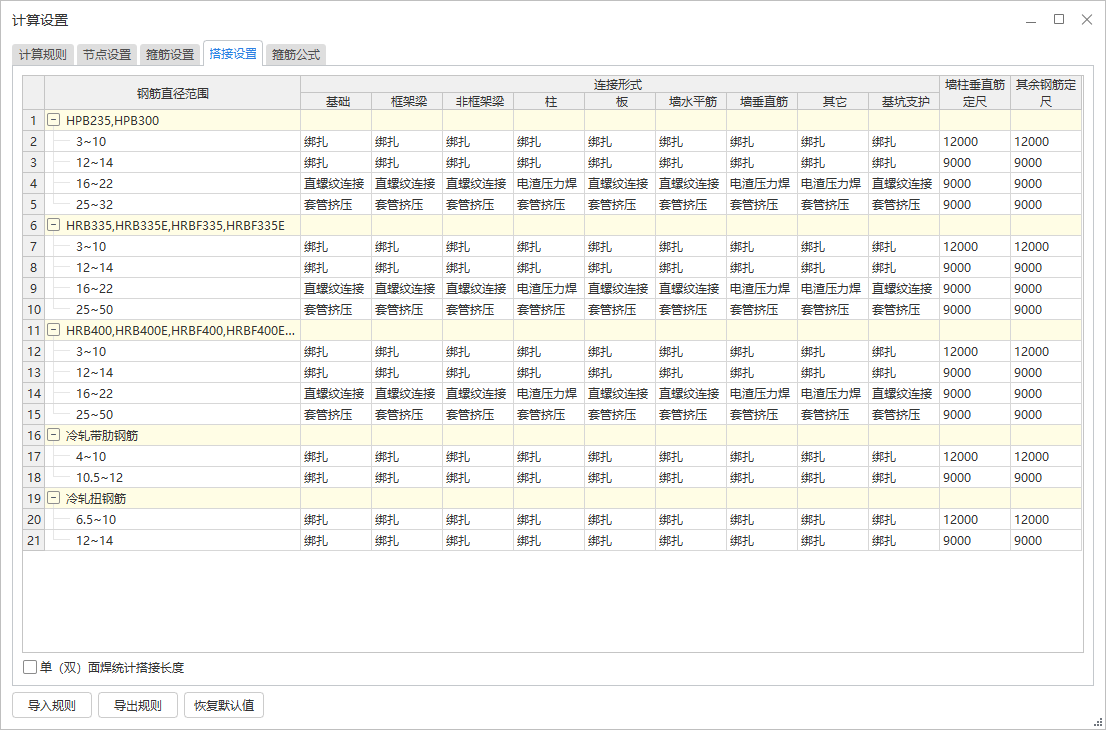 钢筋搭接方式【广联达计量】