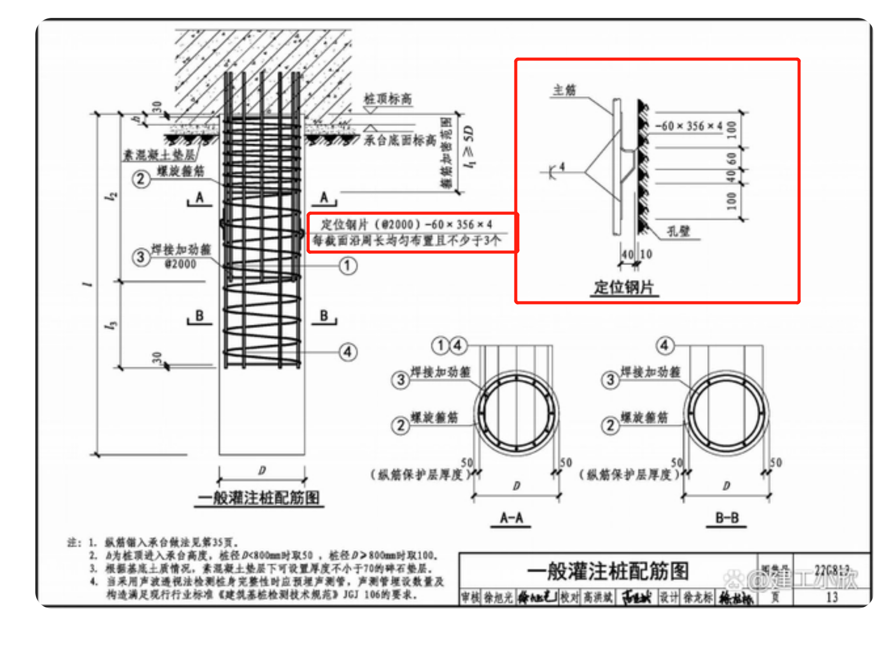 桩基础的钢筋笼，安装定位钢片如何处理？