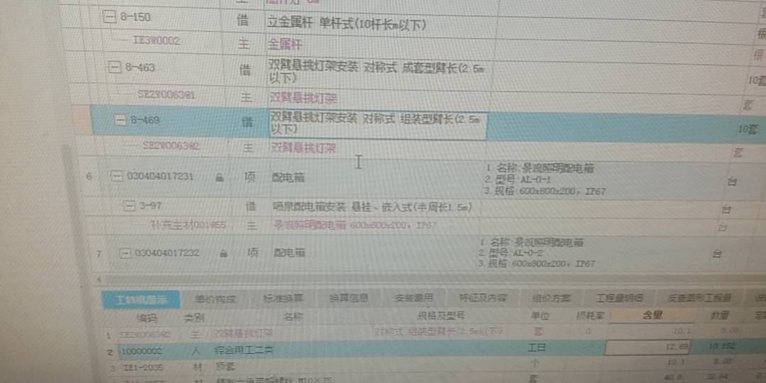 河北市政定额-路灯（10米高双臂路灯）