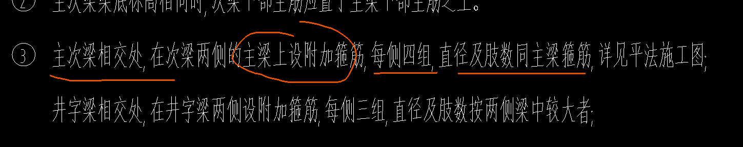 图中圈起来的地方（都是主次梁相交处），为何在生成吊筋的时候附加箍筋未显示出来或者是没有