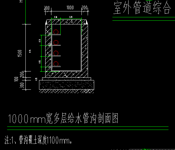 老师，管够长度按照图上黄色虚线的部分算嘛，覆土深度是1.1米