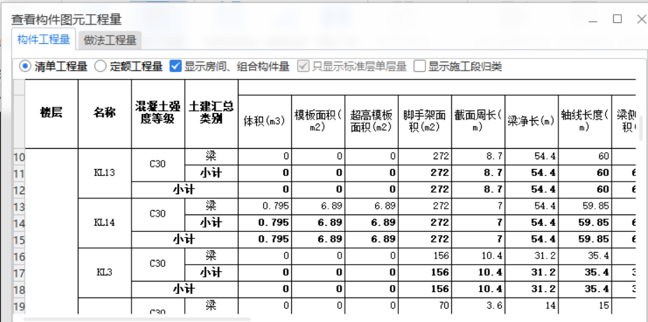 為什么板建模完成之后,，梁的工程量在繪總圖元之后查不到工程量