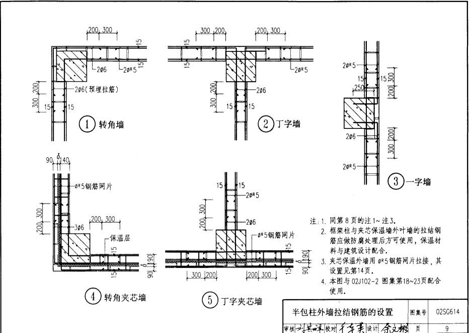 02SG614 框架结构填充小型空心砌块墙体结构构造