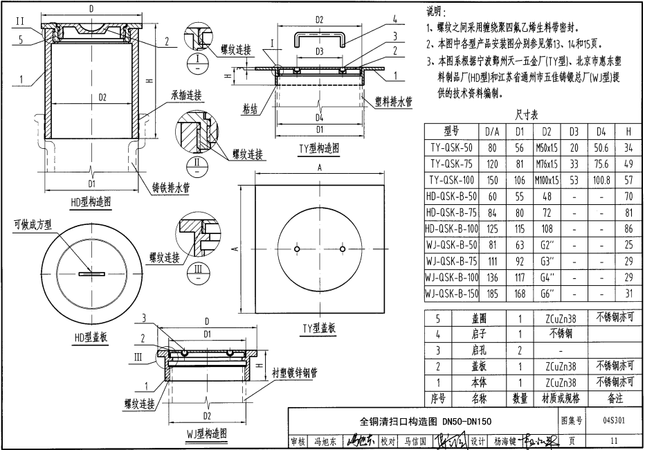 04S301 建筑排水设备附件选用安装