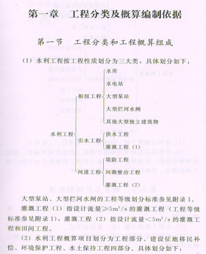 水利工程设计概（估）算编制规定2014 工程部分