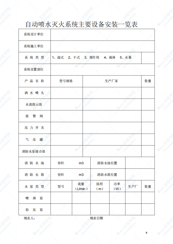 建筑工程自动消防系统竣工报检资料