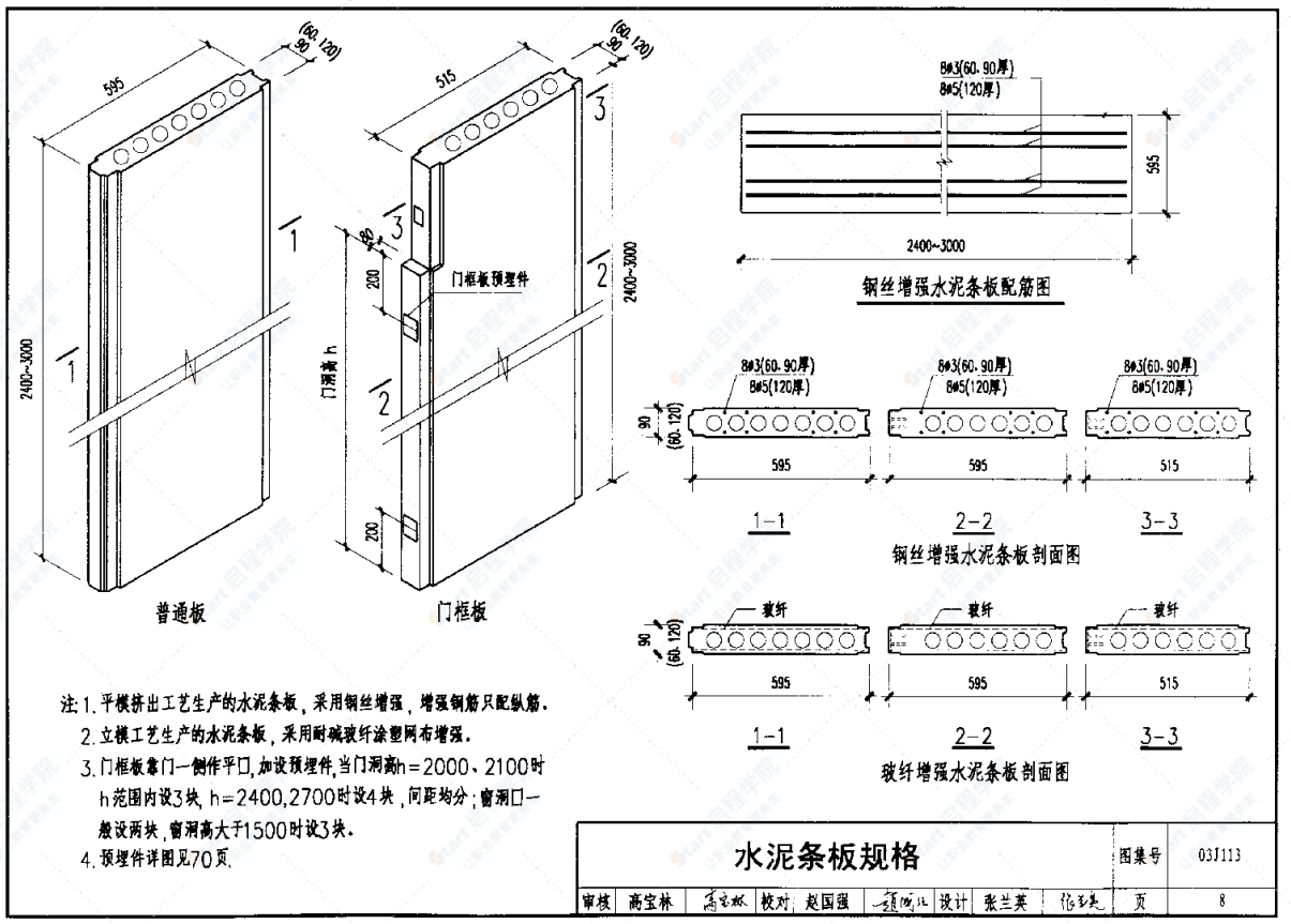 03J113輕質(zhì)條板內(nèi)隔墻