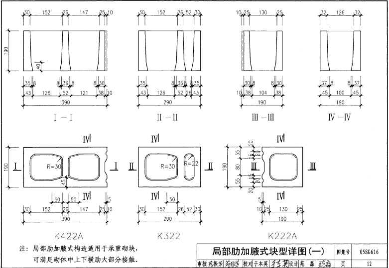 05SG616 混凝土砌块系列块型