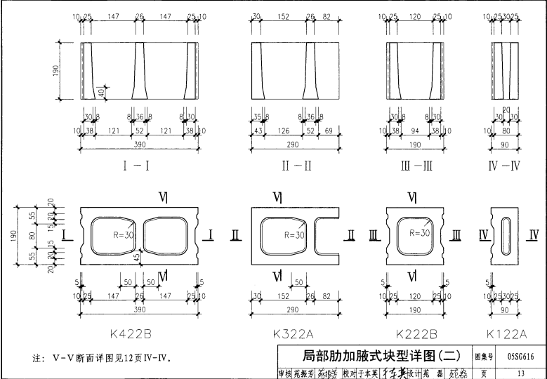 05SG616 混凝土砌块系列块型