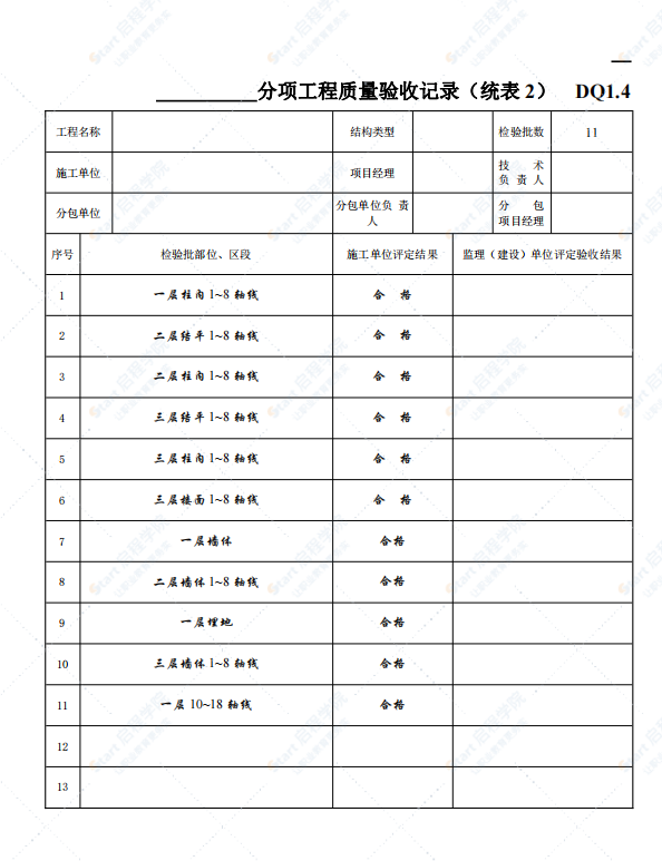 建筑电气工程施工验收资料