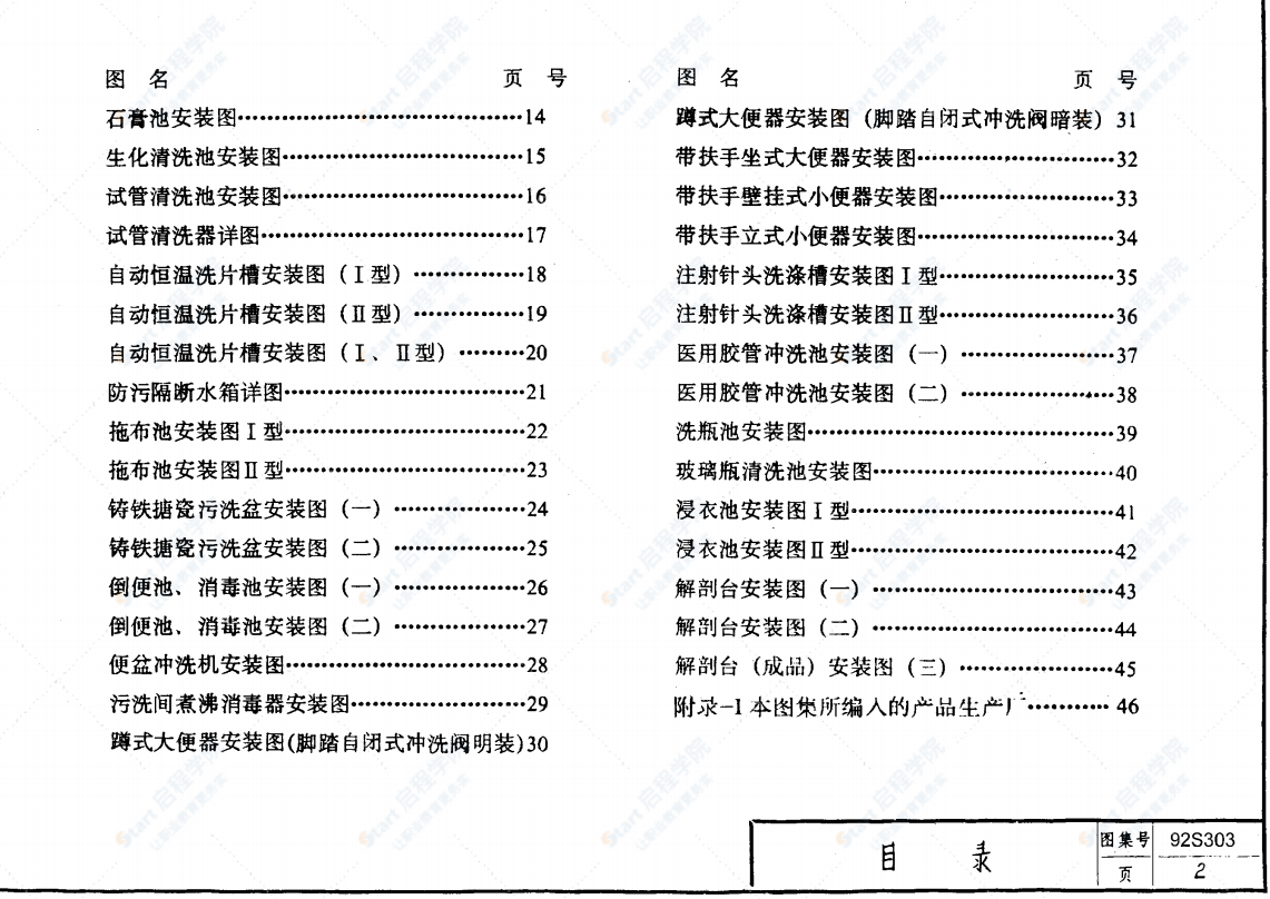 92S303 医院卫生设备安装