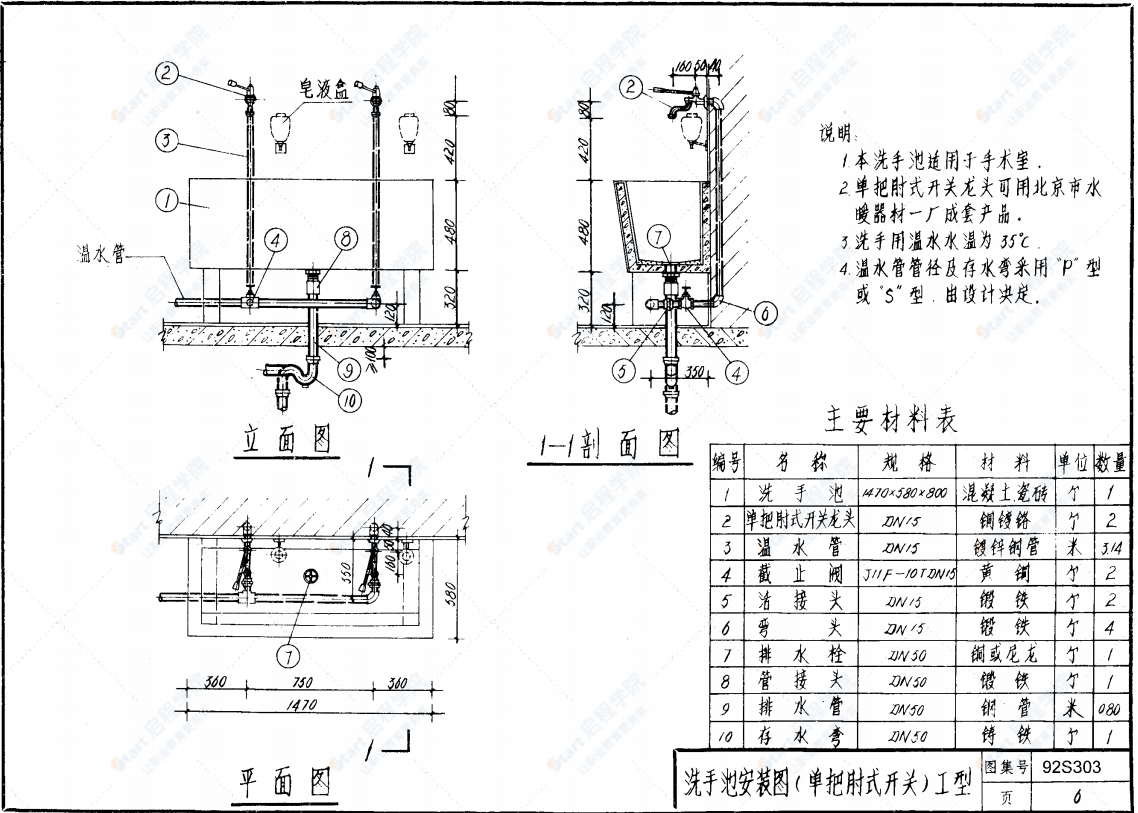 92S303 医院卫生设备安装