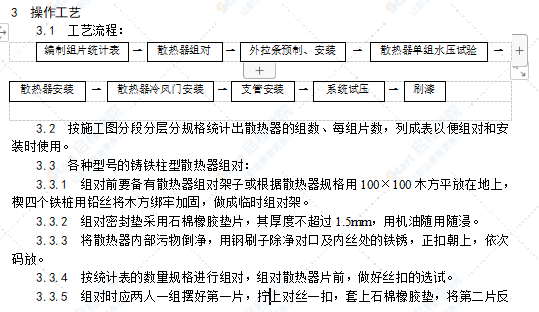 室内散热器组对与安装施工工艺